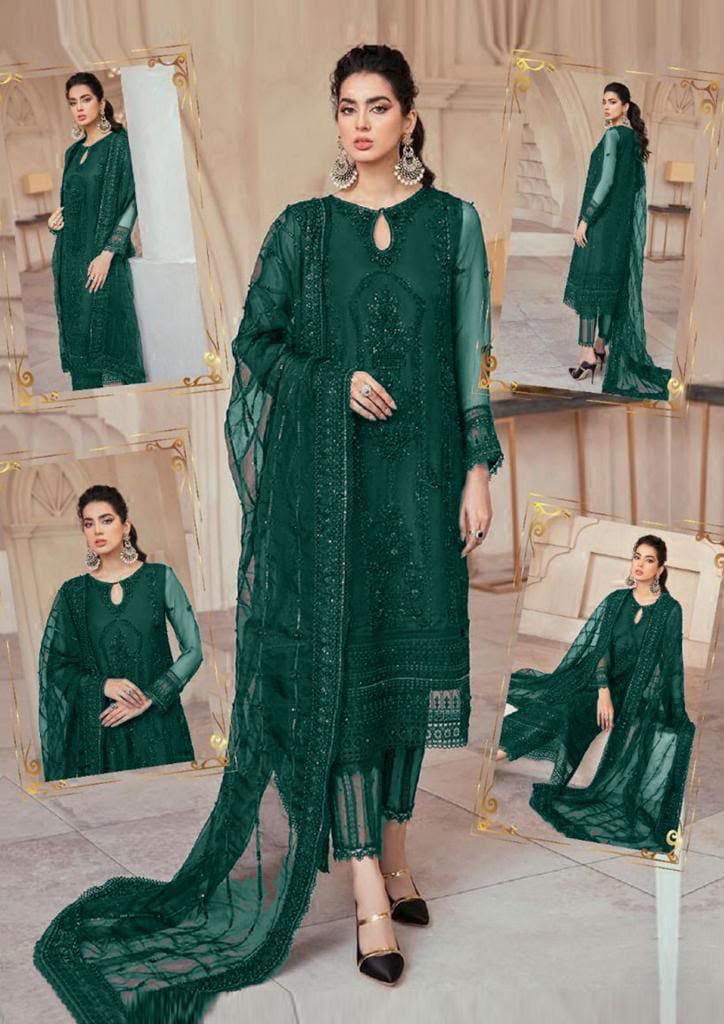 Luxury Black Chiffon Embroidered 3 Piece Suit – Premium Party Wear for Women