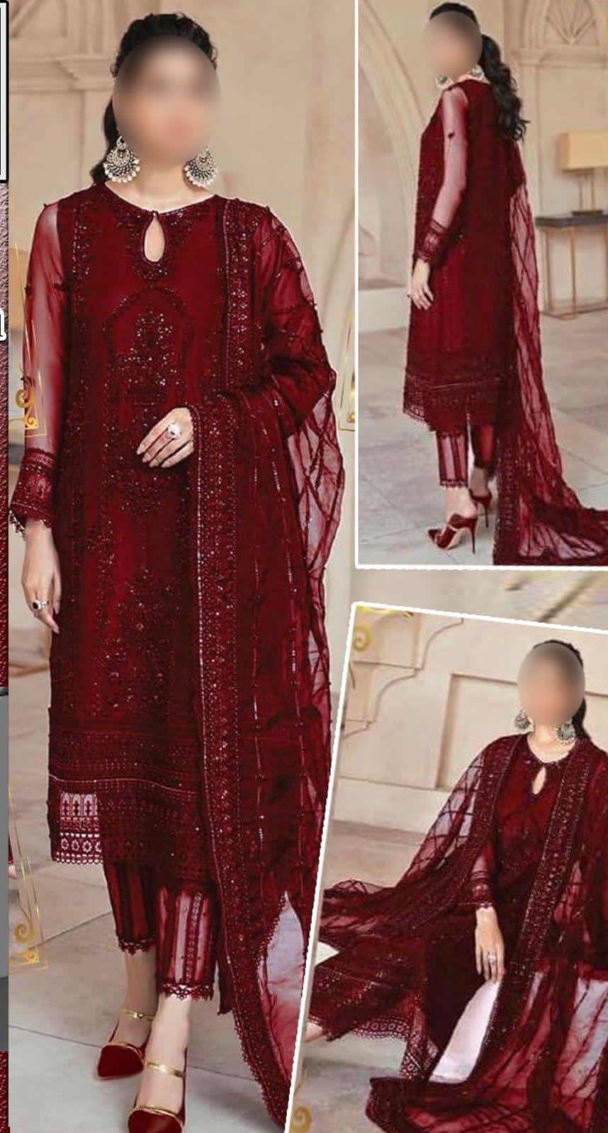 Luxury Black Chiffon Embroidered 3 Piece Suit – Premium Party Wear for Women