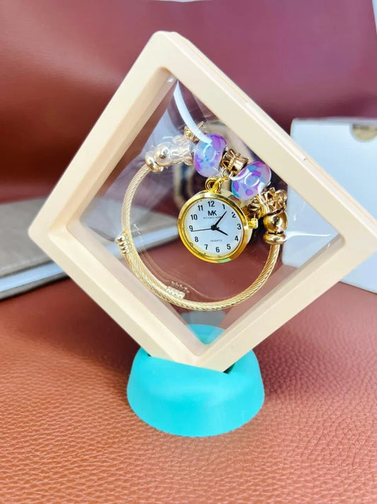 Luxury Charm Bracelet Watch for Women – Elegant Quartz Wrist Watch with Decorative Beads & Gift Box
Product Description