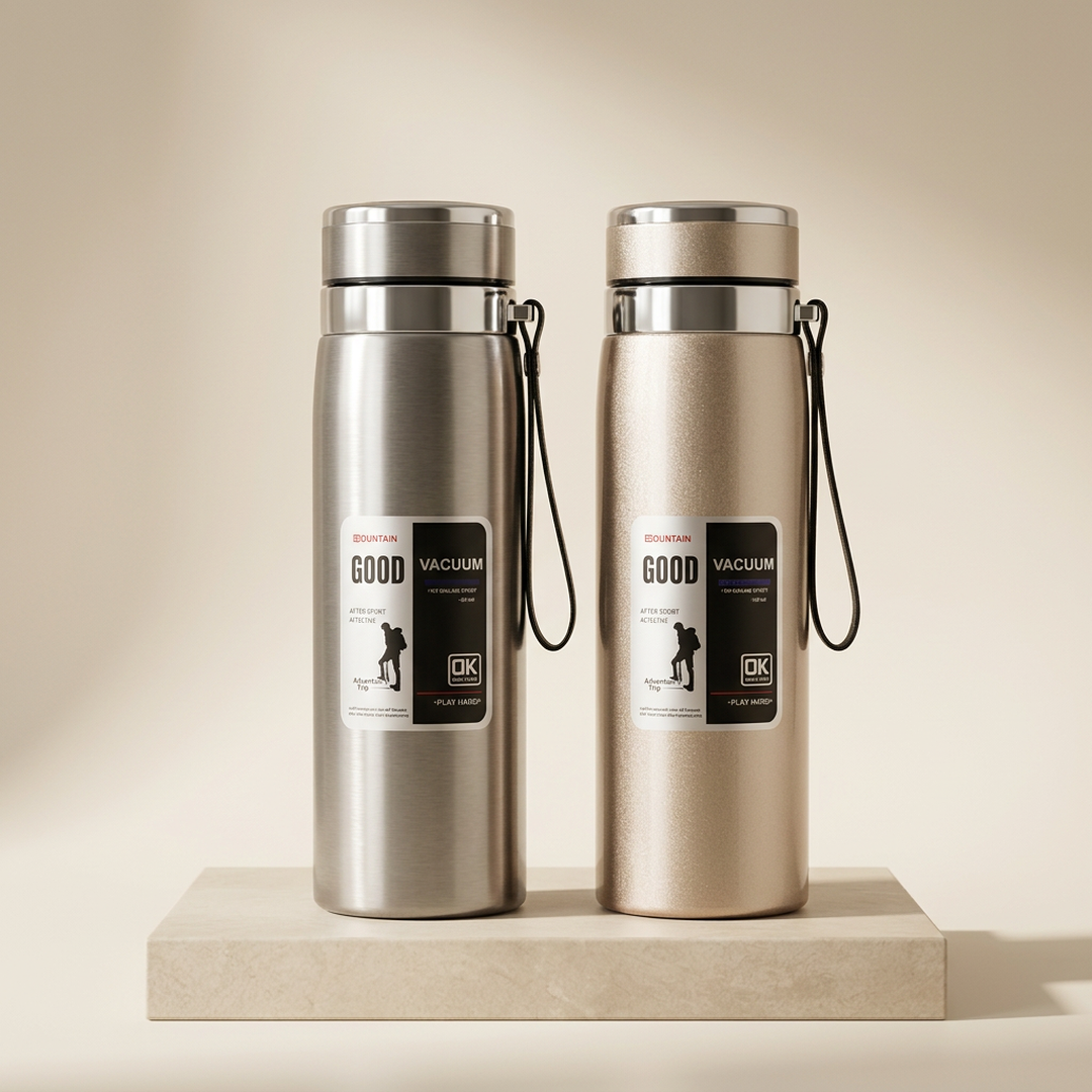 Premium Stainless Steel Vacuum Flask – Hot & Cold Insulated Travel Bottle (500ml)