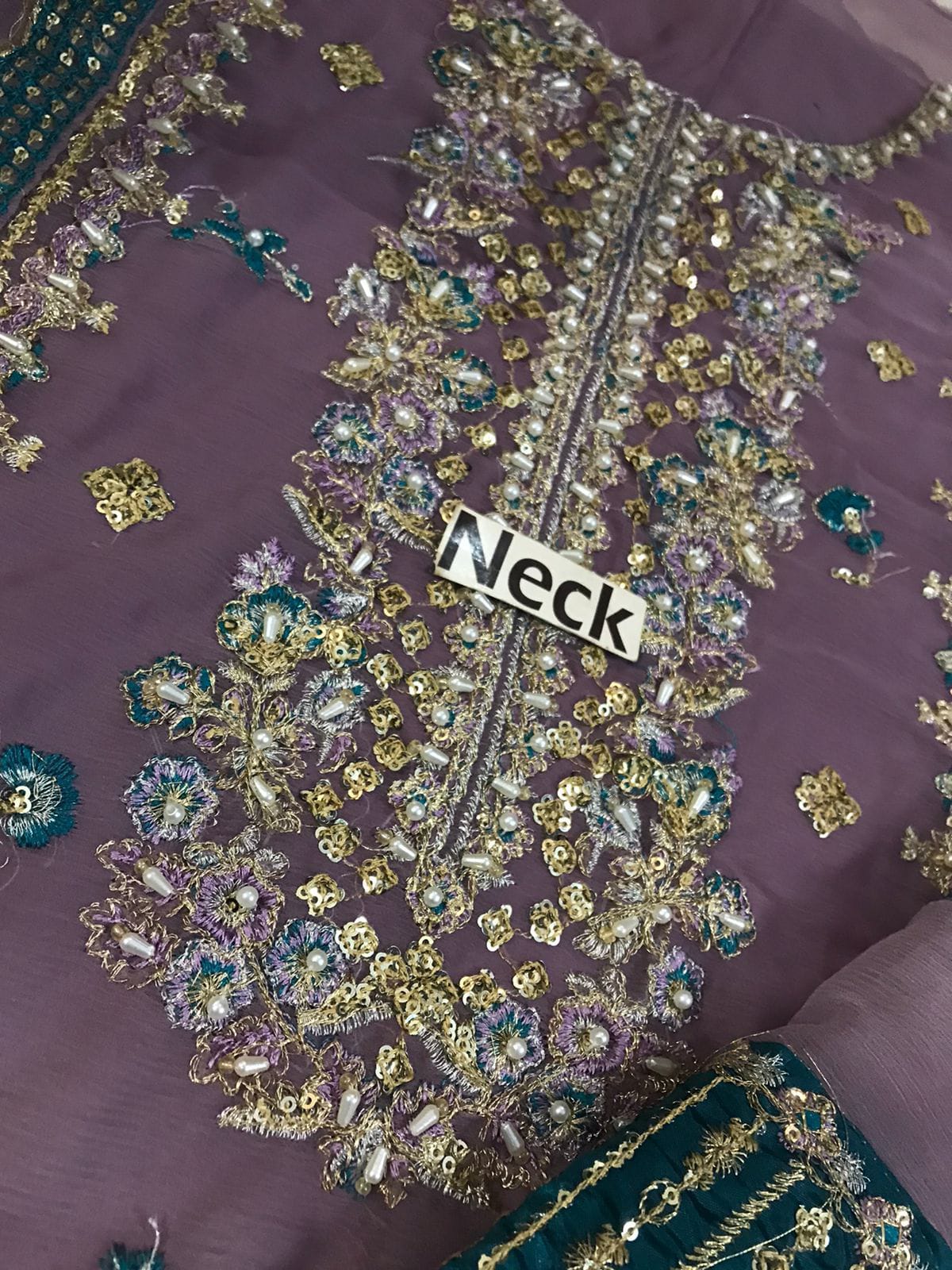 Luxury Sky Blue Embroidered Chiffon 3 Piece Suit for Women | Wedding & Party Wear